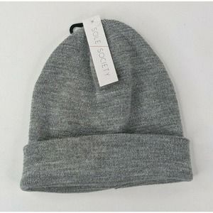 Sole Society One Size Knit Grey Silver Metallic Fiber Beanie Hat